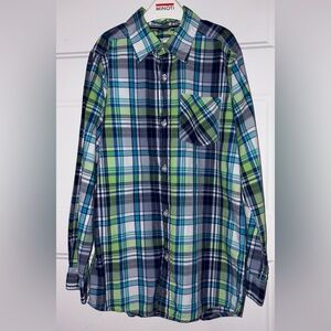 Multicolor Plaid Casual Shirt by Children’s Place Size 10-12y Large